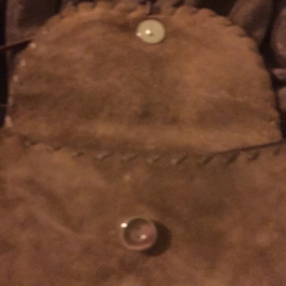 Brown Suede and brown leather strap purse - Picture 4 of 4